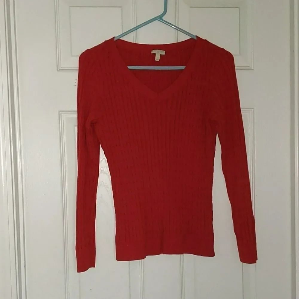 Talbot's burnt orange ribbed sweater Sz LP